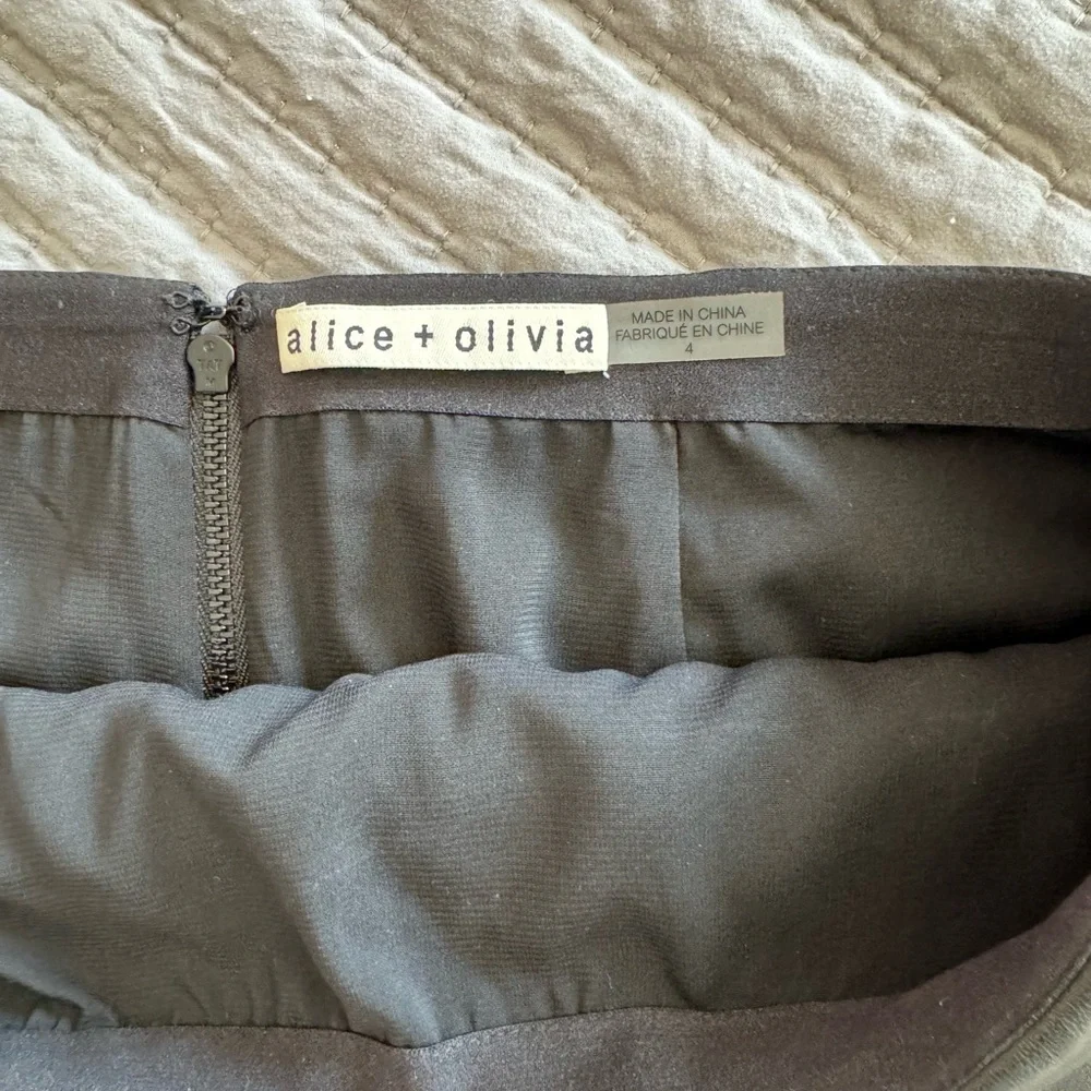 Alice & Olivia Dasia Vegan Leather wrap miniskirt - Picture 6 of 6